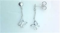 Earrings Woman Simboli in White Gold FARFALLE PEND PI O/Z 1.3 B